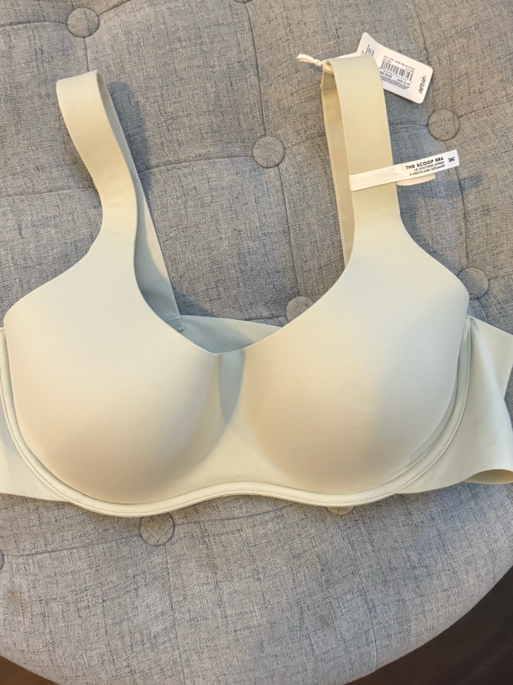Aerie SMOOTHEZ Bra The Scoop 36 C Lightly Lined  Soft! 💎NWT Tan Gold Retail $55 - Picture 2 of 7